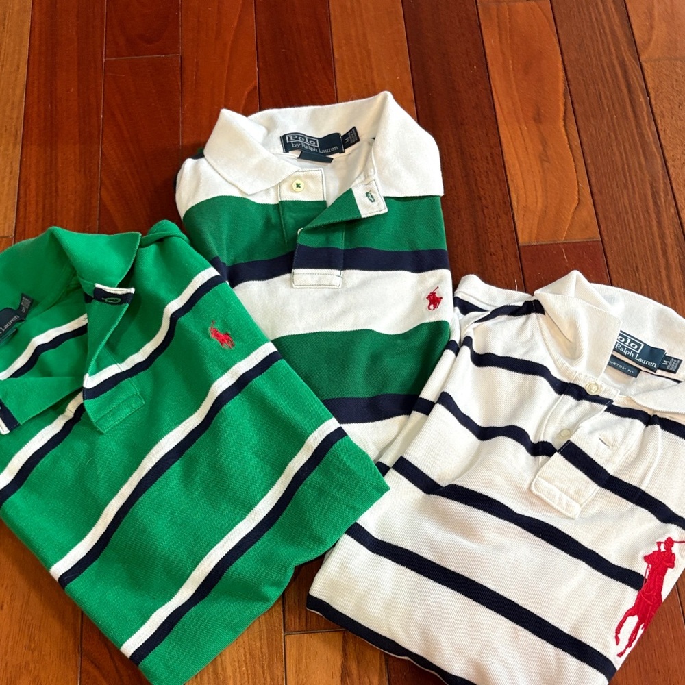 3 Polo by Ralph Lauren men’s  Polo Shirts - Green, White, and Navy